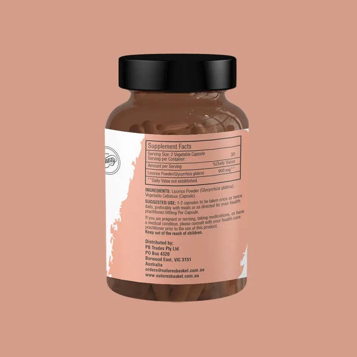 Natures Basket - Wholesale Oral supplement/vitamin - Nature's Basket Licorice (Glycyrrhiza Glabra) Capsules 601