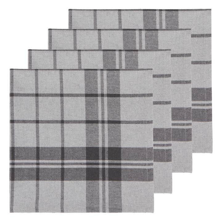 Now Designs by Danica - Wholesale Dinner & Cloth Napkin - Recycled Cotton 2nd Spin Gray Napkins Set of 4