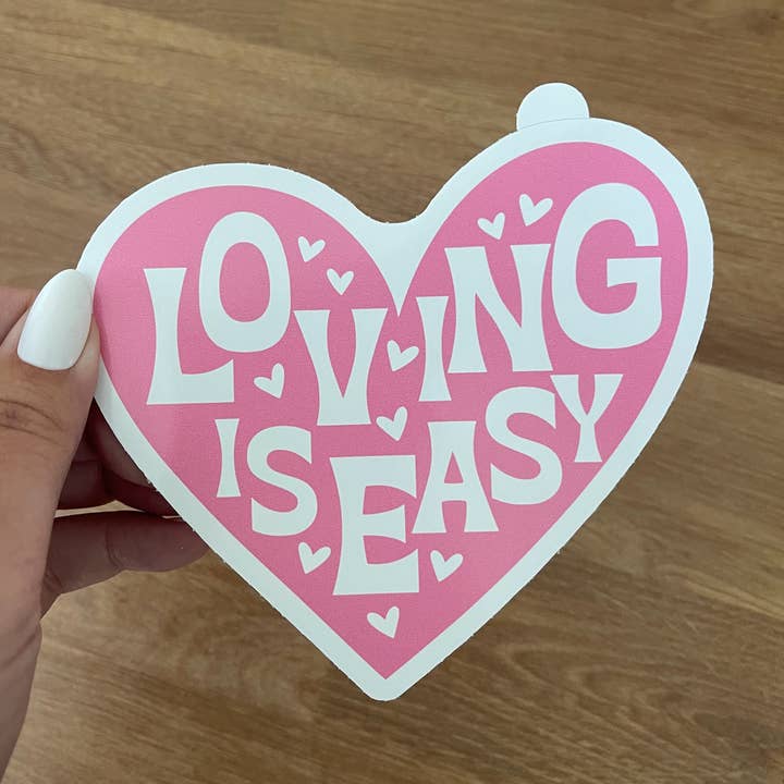 Aufkleber „Lieben ist einfach“ für den Großhandel von Totally Posie