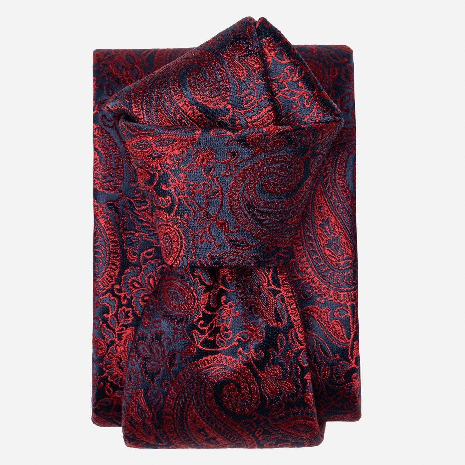 Elizabetta Made in Italy USA – wholesale Necktie – Men’s – Donatello - Silk Jacquard Tie - Ruby Red and Navy0