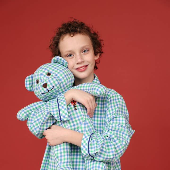 Eric Kids Pyjama Set with Matching Teddy Bear 100% Cotton for wholesale by Luna Mia Kids