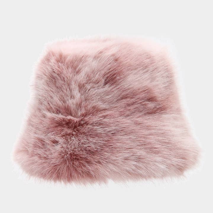 DOUBLJU - Wholesale Bucket Hat - Women's - COLOR GRADIENT TIE-DYE FAUX FUR FISHERMAN HAT_CWAH050542