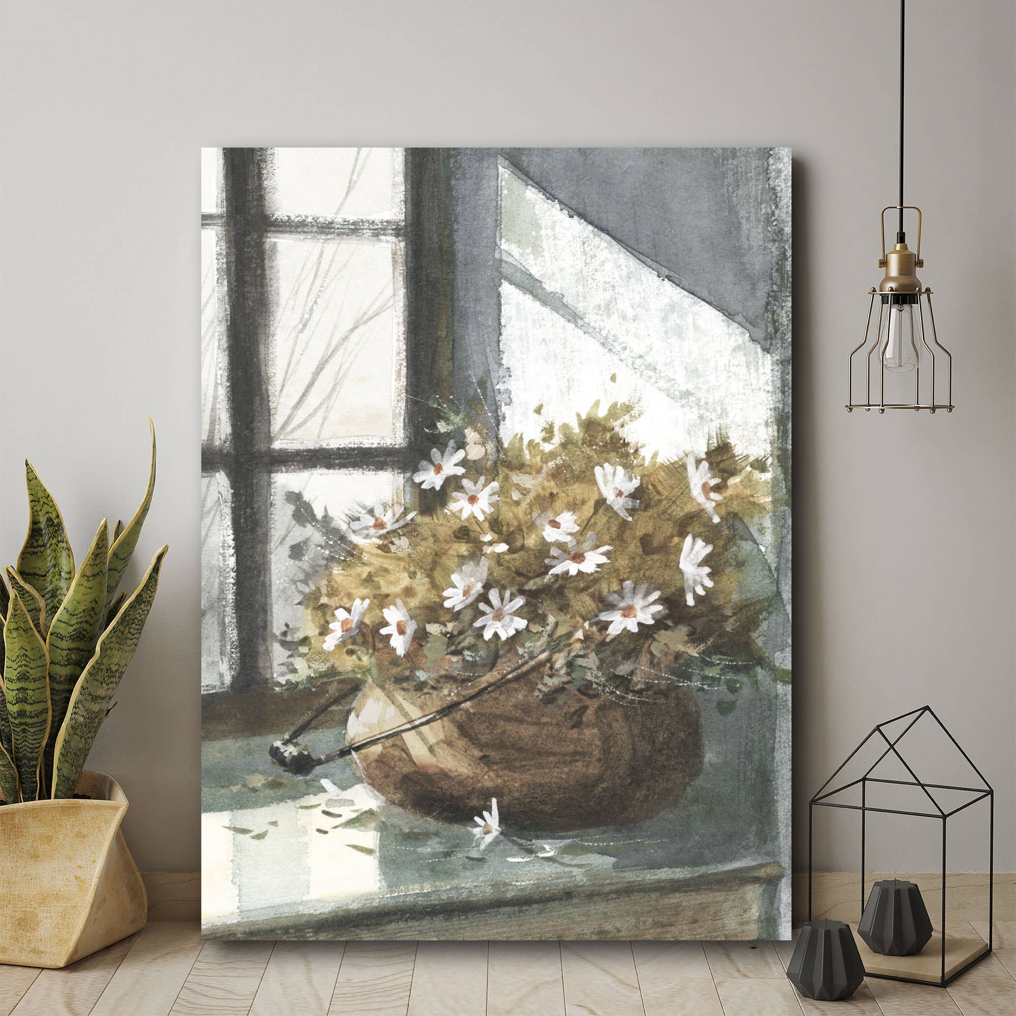 Courtside Market - Wholesale Art Print - Vintage Watercolor Flowers Gallery - Wrapped Canvas Wall Art1