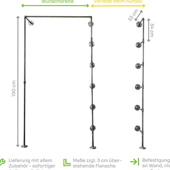 Vestiaire industriel · Espace bas - Largeur souhaitée jusqu'à 140 cm pour la vente par various - Design aus Stahlrohr