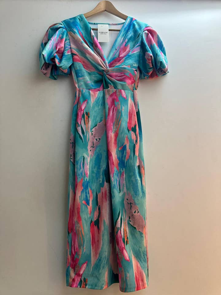 LORIANE - Wholesale Dress - Women's - 10059A Printed mid-length dress