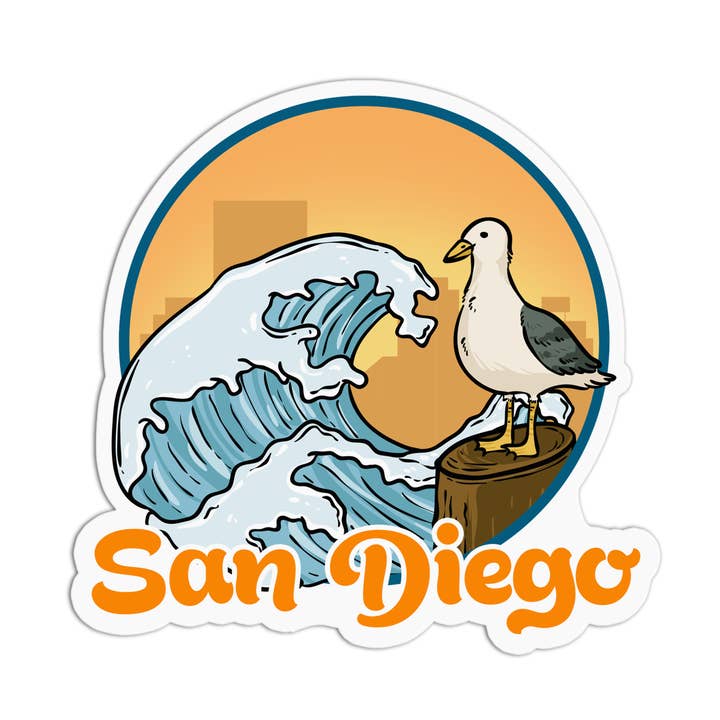Adesivi impermeabili in vinile California Sticker San Diego per la vendita all'ingrosso da parte di Girls Printing House