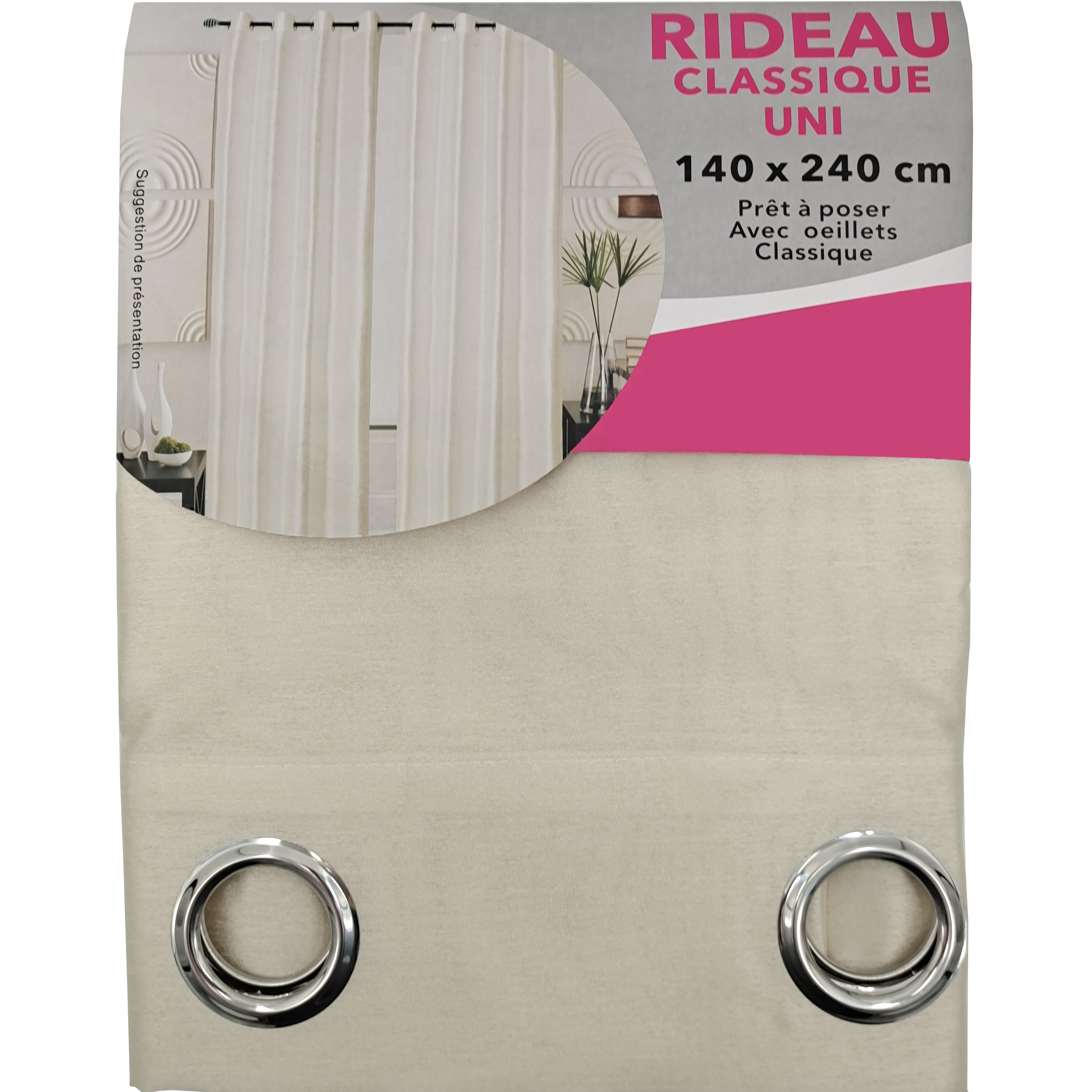 Super Bazaar - Wholesale Gordijn - Kant en Klaar Vitrage Gordijn - Met Ringen - 140x240 cm7