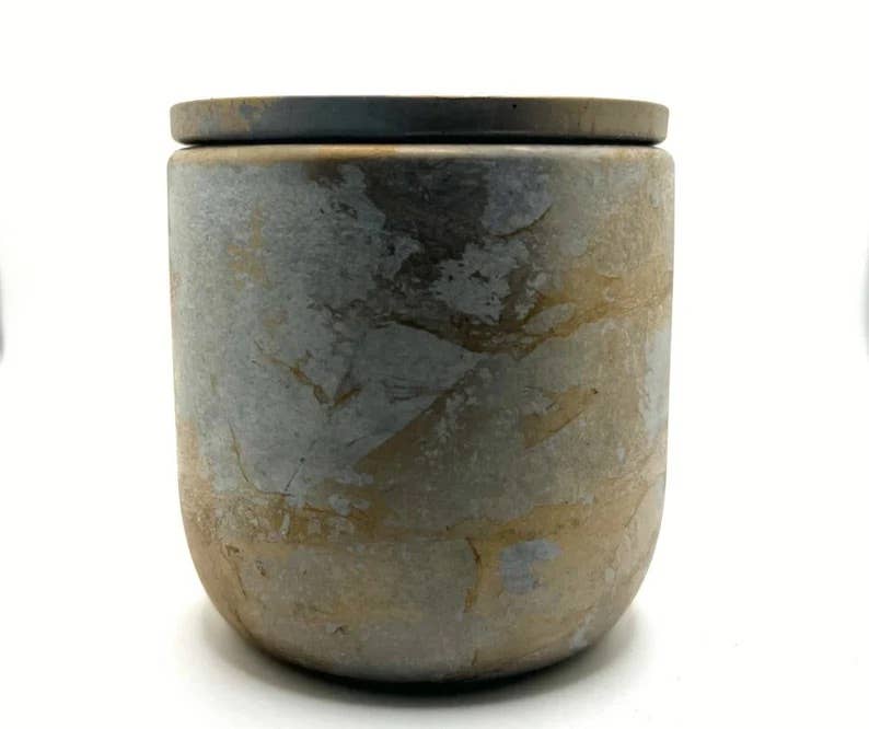 Candle Forever Co – Suporte de vela por atacado – Vaso artesanal dourado de cimento para vela / vaso de concreto1