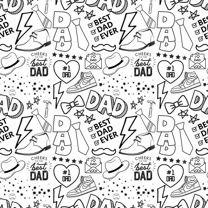 Wrapping Papered - Wholesale Flat Wrap - Color-Me "Dad" Wrapping Paper