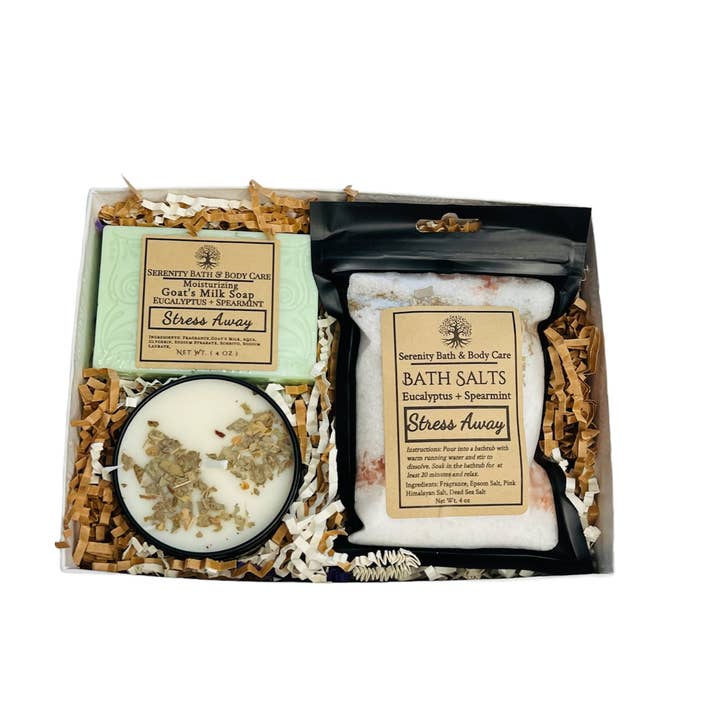Stress Away Kit, Spa Presentuppsättning, Medarbetargåva, Företagspresent för wholesale av Serenity Bath and Body Care