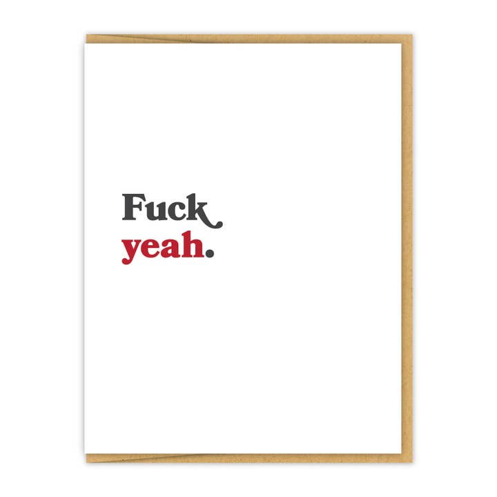 Fuck yeah. | Carte de félicitations Letterpress pour la vente par Spacepig Press