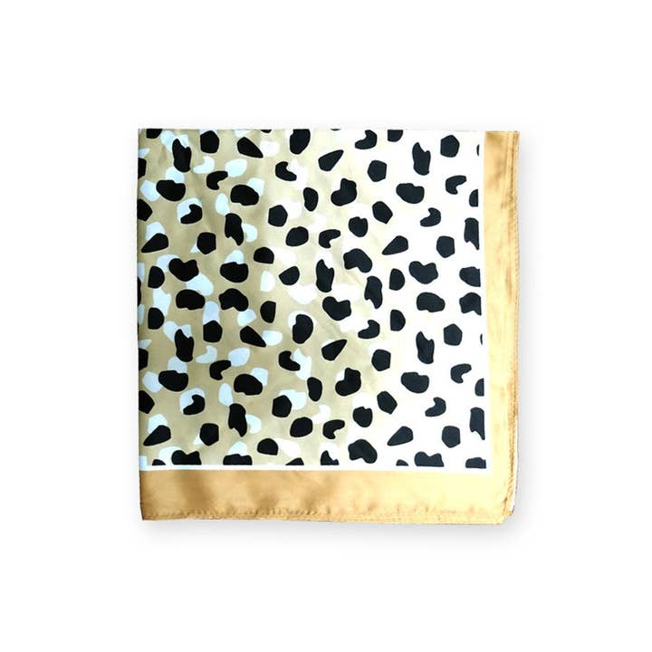 BROWN COLOR BLOCKED SILKY FEEL BANDANA SCARF | 21SC348 for wholesale on Faire