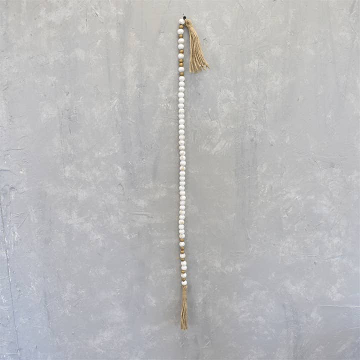 Shabby Chic Wood Bead Garland 40'' for wholesale by David Christopher's Collection