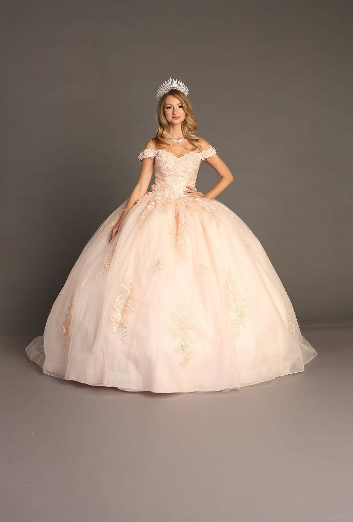 Chicas - Wholesale Gown - Women's - Off the Shoulder Quinceanera Dress With Flowers CHF306624