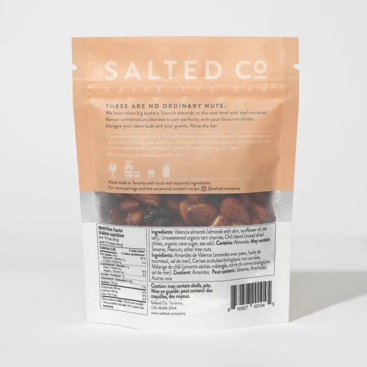 Salted Co Fancy Cocktail Nuts - Wholesale Nuts - Tart Cherry/ Spicy Chili/ Valencia Almonds Cocktail Nut Mix