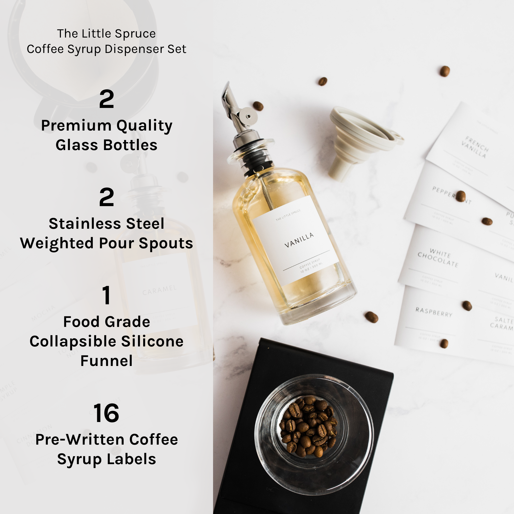 The Little Spruce Home - Wholesale Gift Bag Set/Pack - Coffee Syrup Dispenser Gift Set5