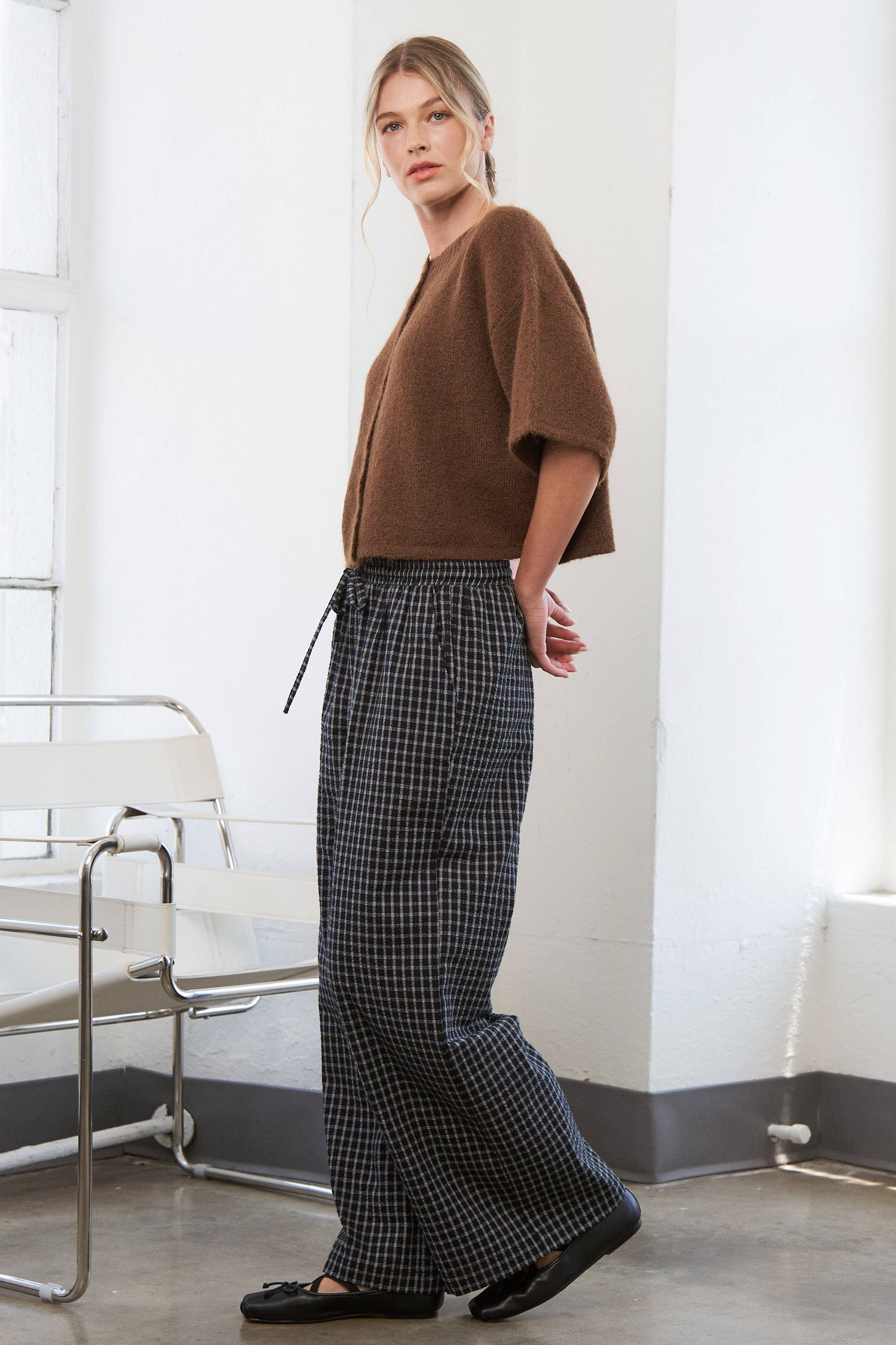 Brown Quarter-Sleeve Knit Cardigans for wholesale on Faire4