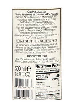 Gourmet Food Solutions, Inc. - Wholesale Vinegar - Giusti Balsamic Crema / Glaze, 250ml1