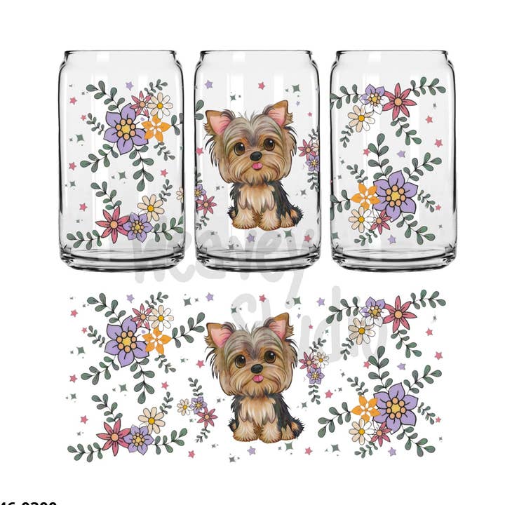 UVDTF cup wrap Cute dog Yorkshire Terrier with purple flower and other Purchase Wholesale yorkshire flapjack. Free Returns & Net 60 Terms on Faire trending on Faire.