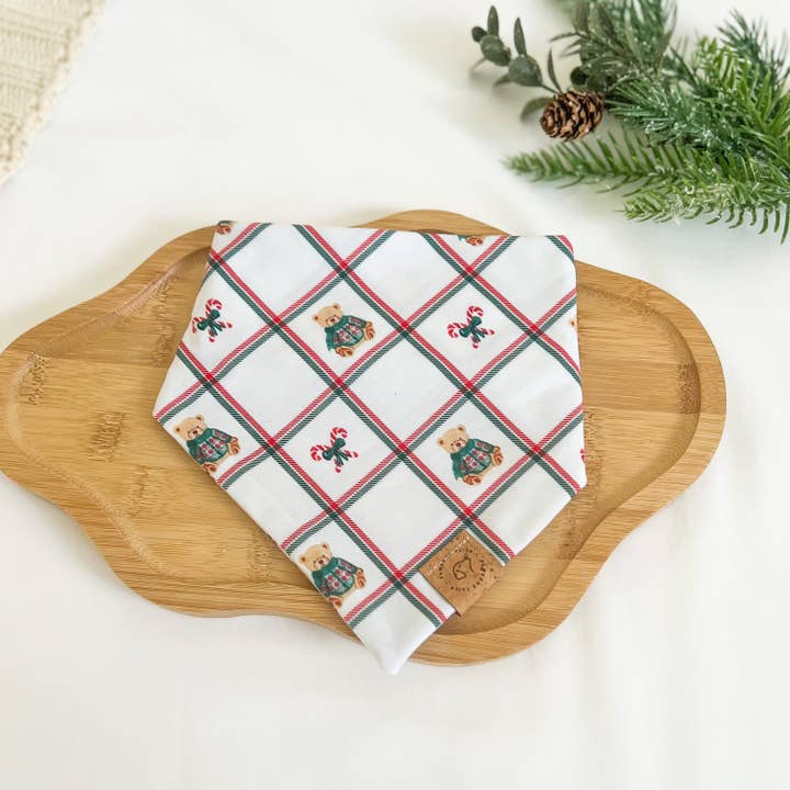 Christmas Teddy Bandana for wholesale by Pawsome Tails