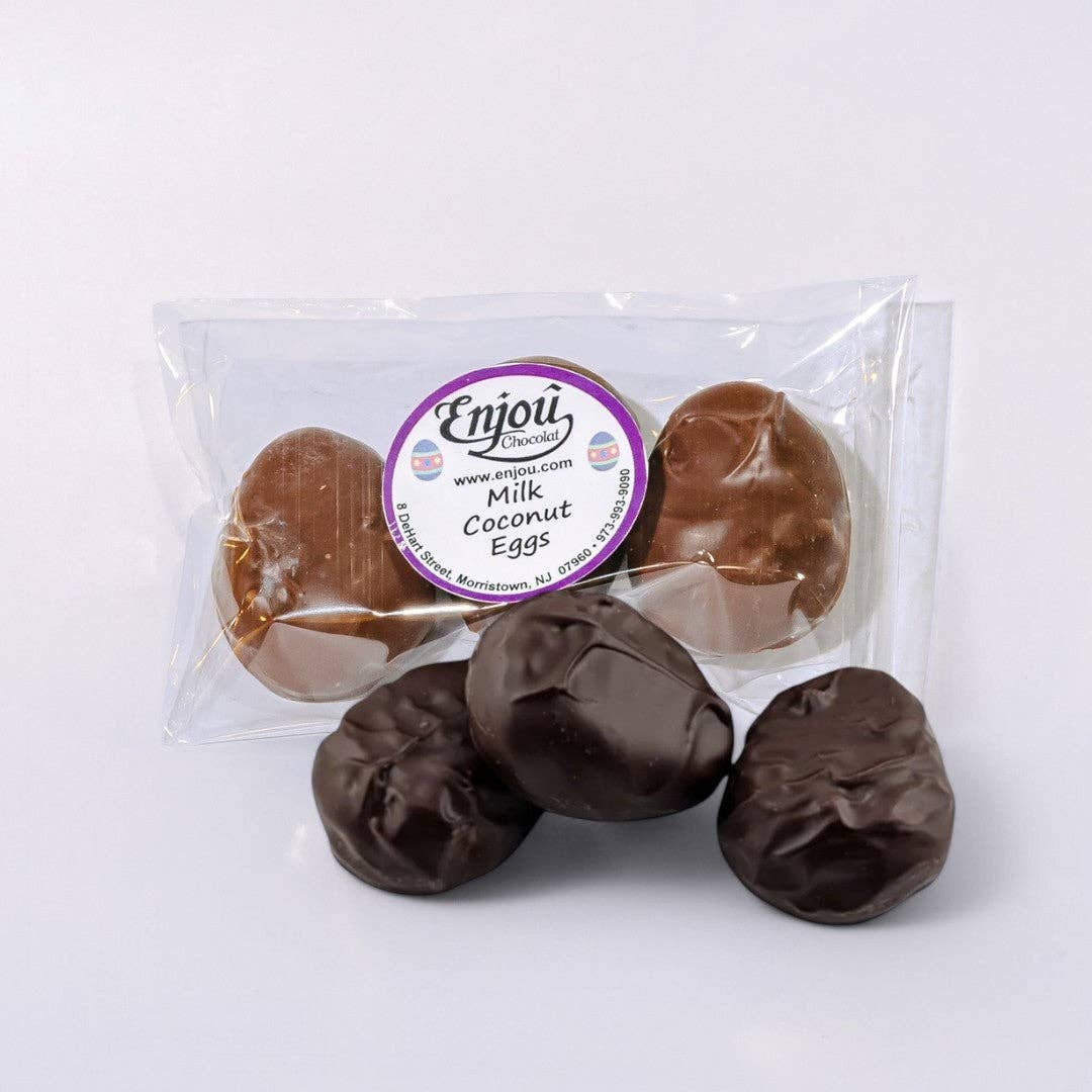 Enjou Chocolat - Vente Friandises enrobées de chocolat - Œufs de Pâques fourrés0