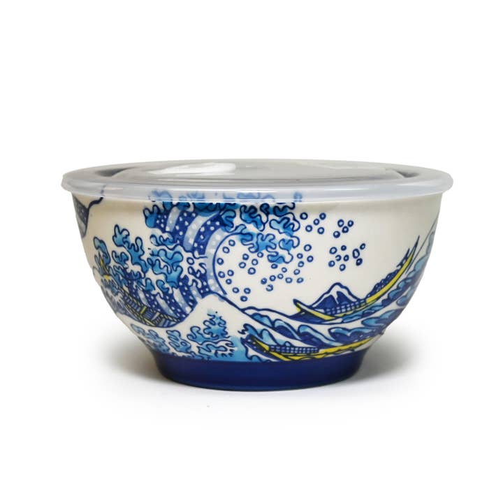 MIRA 6" BOWL WITH LID – BLUE HOKUSAI for wholesale by Fuji Merchandise Corporation