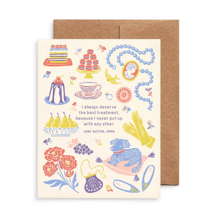 I Deserve the Best: Jane Austen Quote Greeting Card for wholesale by Nuthatch Studio