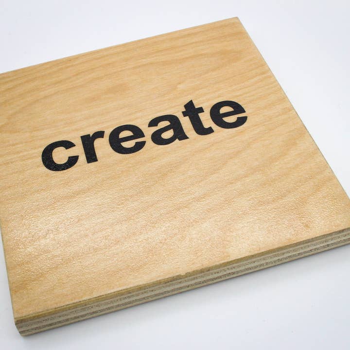 Create - Wörter und Zitate Wood Tile für den Großhandel von SticksandLasers