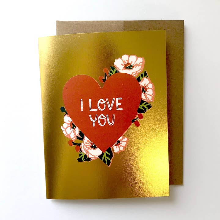 Wild Optimist - Wholesale Love Card - I Love You Gold Foil Greeting Card0