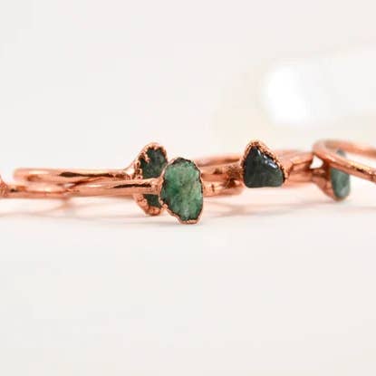 Daddy Daughter Jewelry - Venta al por mayor Anillos solitarios - Anillo de esmeralda | Anillo de piedra de nacimiento de mayo | Joyas de piedra de nacimiento3