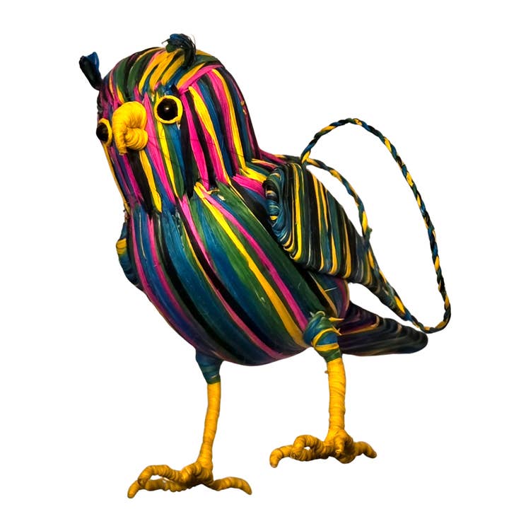 REGNBUEUGLER - FAIR-TRADE JULETRÆSFUGLEORNAMENT - VÆVET AF PERUVIANSK AMAZONAS KUNSTHÅNDVÆRKER for engroshandel hos Amazon Ecology