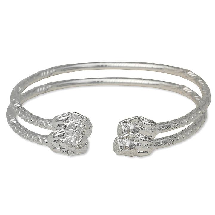 Bijoux de Meilleure Qualité Pharaon Termine Bracelets Antillais en Argent Sterling .925, 1 paire pour la vente par Better Jewelry