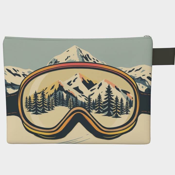 Sofs Designs - Wholesale Pouch - Women's - Wristlet carry-all Ski Bag silver Ski goggles made in Canada2