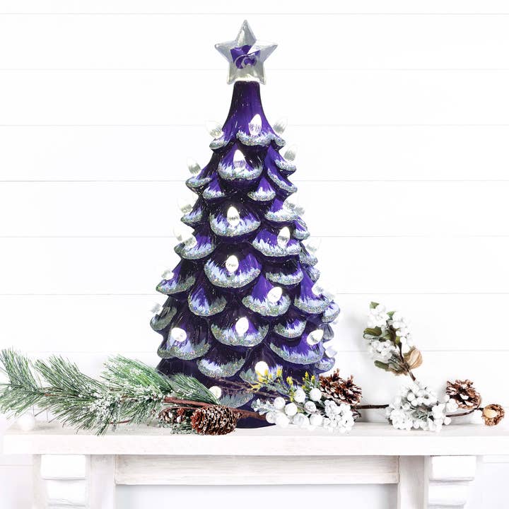 Santa’s Workshop Inc. - Wholesale Christmas Decoration - 14" Kansas State Ceramic Tree