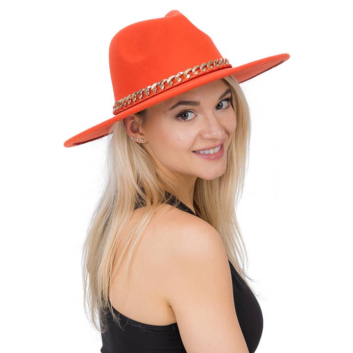 Cap Zone – Fedora - Mulher por atacado – Chapéu Monocromático Revelado Corrente Cubana Larga Feltro Chapéu12