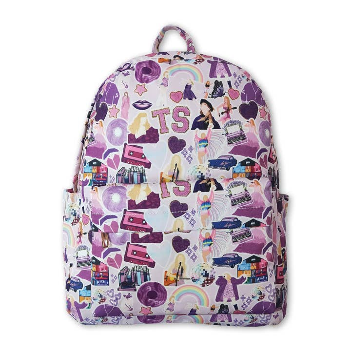 Lavender heart guitar singer girls backpack for wholesale by Yawoo Garments