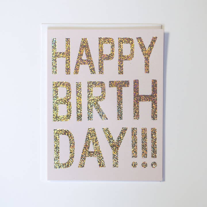 Banquet Workshop - Wholesale Birthday Card - Glitter Hologram Foil Birthday Card