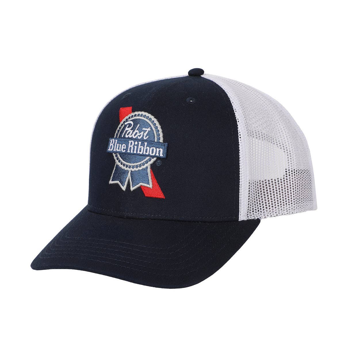 Bioworld Merchandising - Wholesale Trucker Hat - Unisex - Pabst Blue Ribbon 3D Embroidered Logo Blue Trucker Hat0