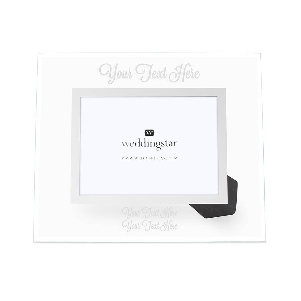 Weddingstar Inc. - Vendita all'ingrosso Cornice portafoto - Cornice in vetro personalizzata 5X7 - Testo script personalizzato1