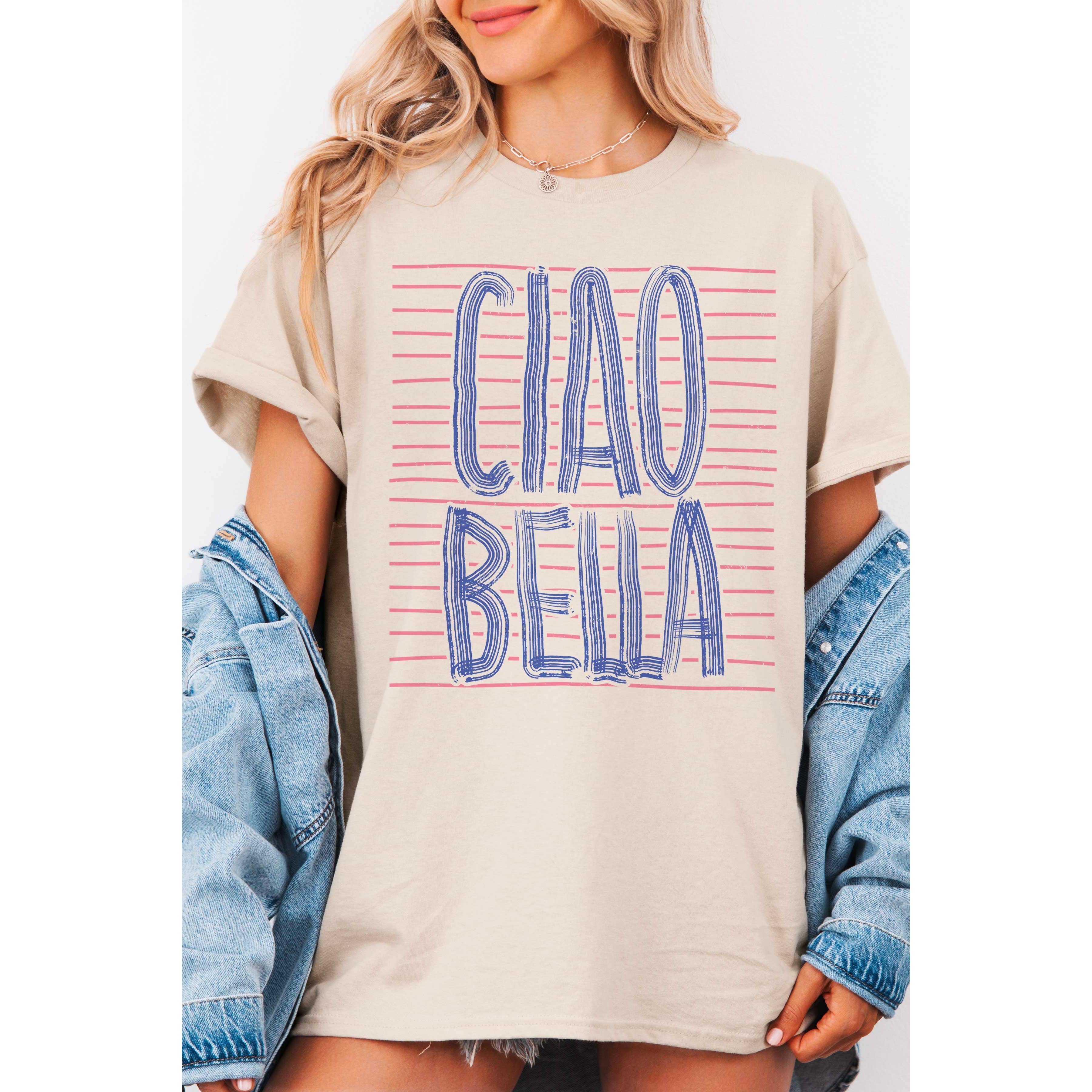 A. BLUSH CO – wholesale T-shirt med logga - Dam – CIAO BELLA Oversized Graphic T-shirt3