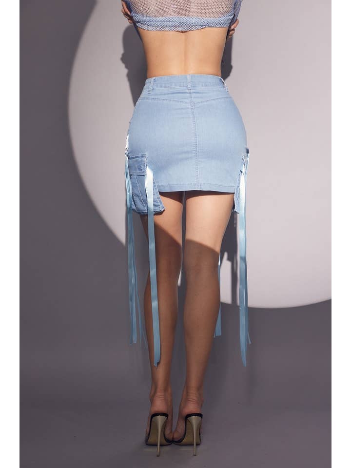 WFFS - Vente Jupe – femme - Minijupe Cargo en jean2