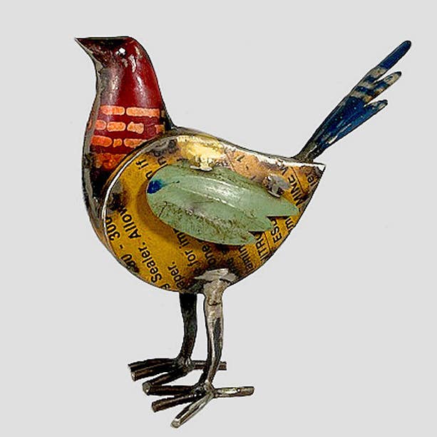 Everyday Artifact - Wholesale Sculpture - Yellow Bird Recycled Metal Animals