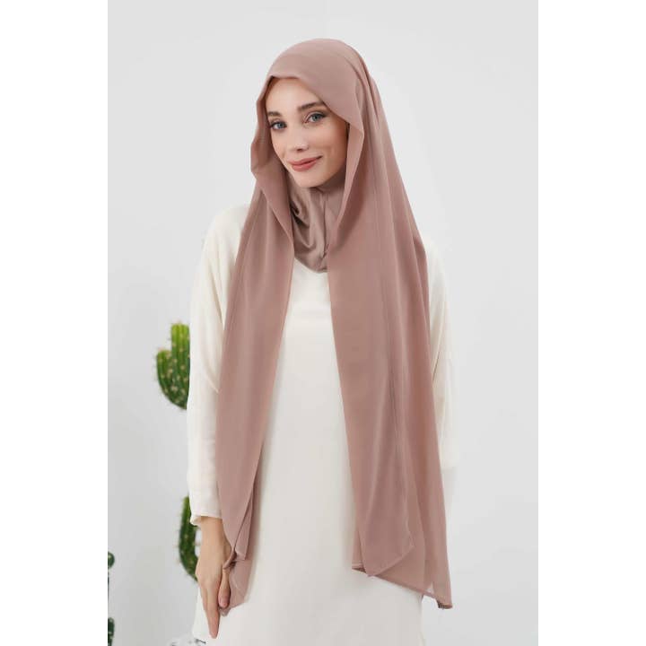 Aisha's Design - Wholesale Hijab – Women’s - Instant Chiffon Shawl Headscarf for Women with Cotton Bonnet Chiffon Turban Cap, Ready-to-Wear Soft Chiffon Shawl Instant Hijab Wrap,PS-46155