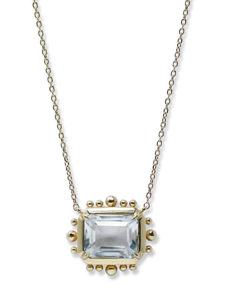 Dew Drop Carré Marine Pendant for wholesale by ANZIE