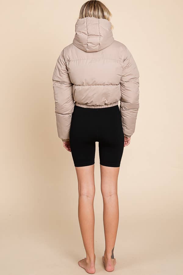 ANWND - Wholesale Puffer Jacket - Women's - 2505-FRONT ZIPPER HOODIE PUFFER WITH POCKETS17