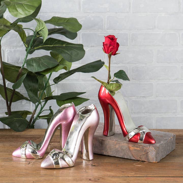 Willow Group - Wholesale Vase - Metallic High Heel Ceramic Shoe Vase1