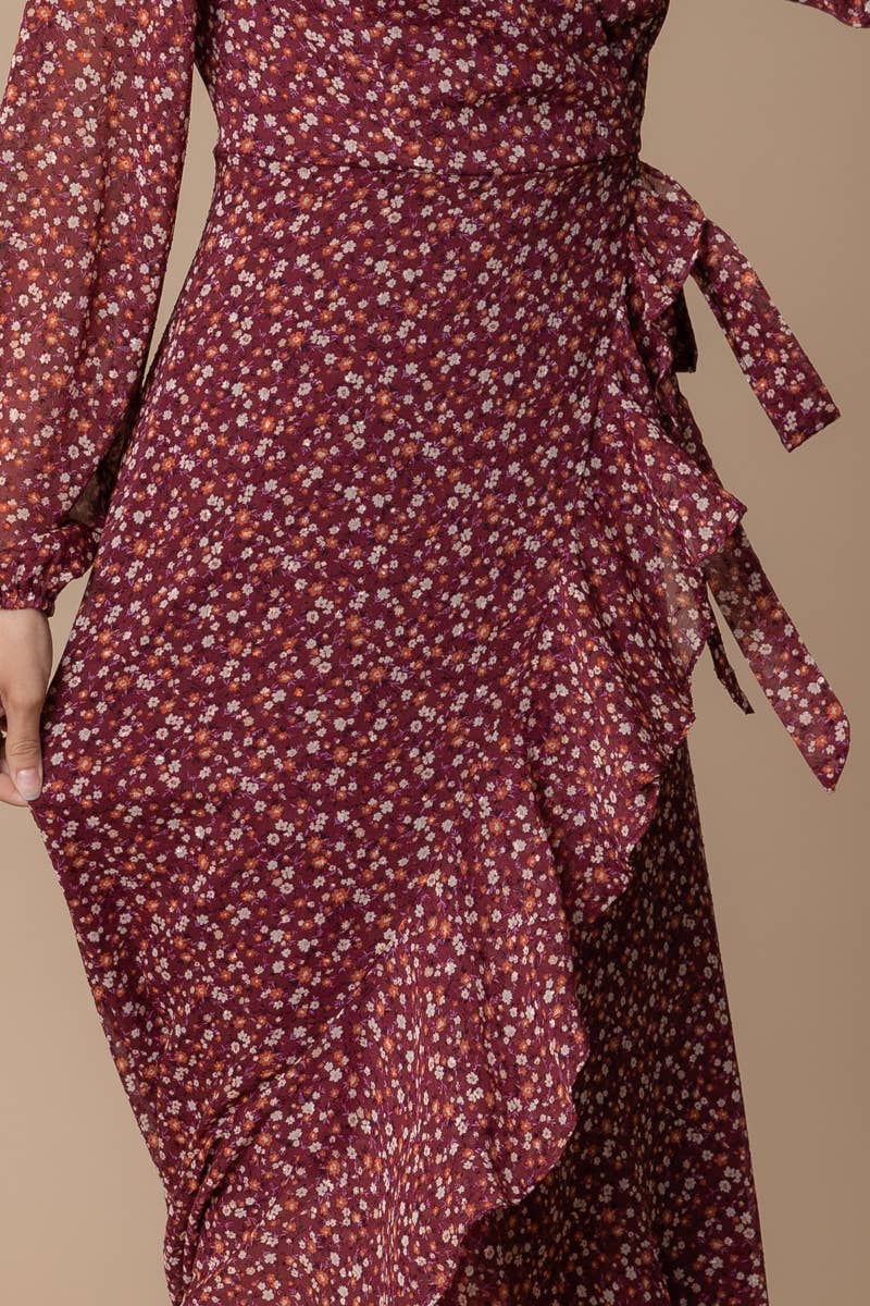 En Crème - Wholesale Dress - Women's - Floral Print Wrap Maxi Dress11