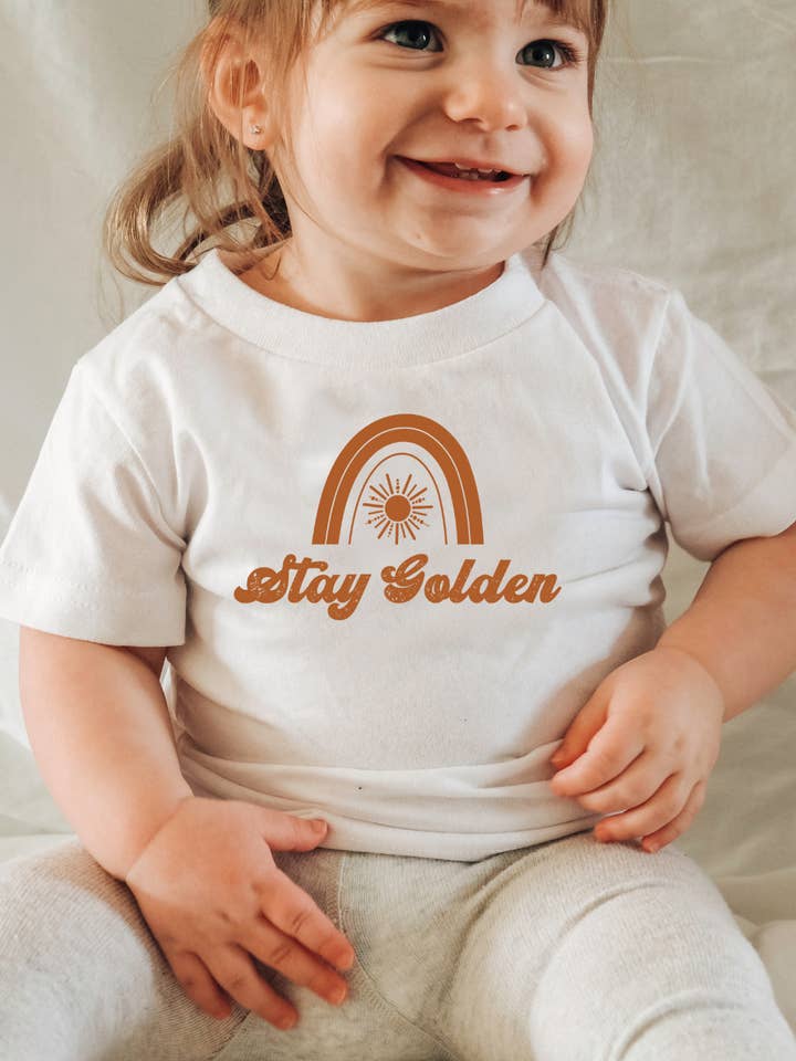 Stay Golden Toddler T-shirt | Boho Unisex Toddler T-shirt for wholesale by Uncommon Wild