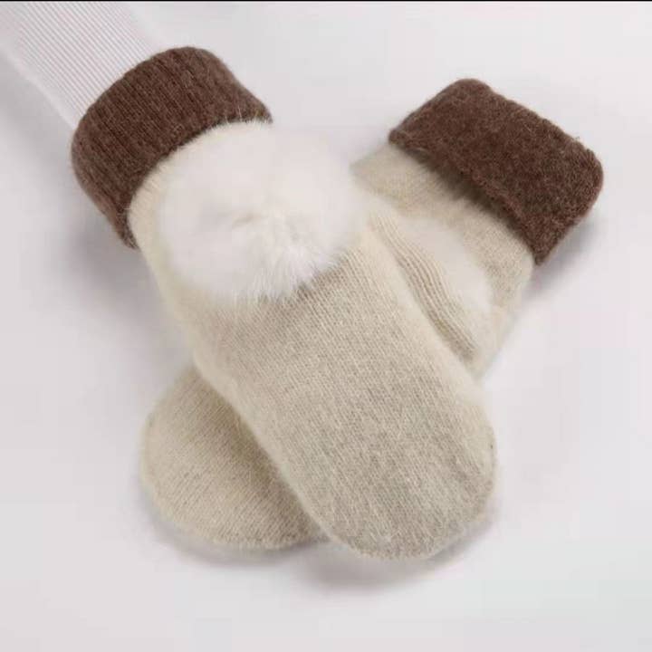 ACCITY - Wholesale Gloves - Women's - WINTER DOUBLE-LAYER THICK WARM RABBIT FUR GLOVES_CWAG0257