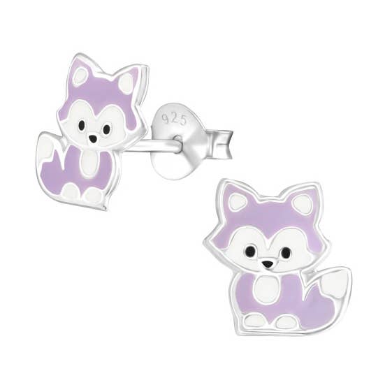 brincos fox violeta 925 prata e-revestido por atacado de Janusch